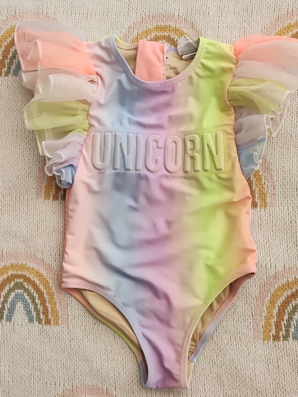 Shade critters 3t colorful rainbow unicorn one piece Swimsuit swim summer beach